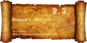 Magyari Héra névjegykártya